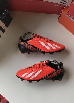 Бутси для футболу adidas f50 помаранчеві, розмір 37, довжина устілки 23.5 см копи, бутци, шиповки, шипівки, для гри у футбол дитячі