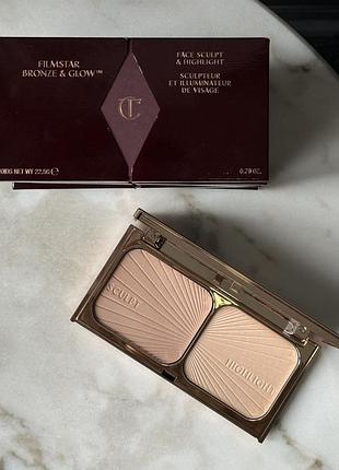 Charlotte tilbury filmstar bronze & glow contour highlighter palette шарлотта палетка палітра для контурингу бронзер хайлайтер скульптор