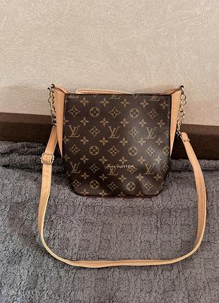 Сумка крос-боді жіноча louis vuitton коричнева з монограмою