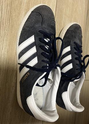 Жіночі синє сірі низькі кеди adidas gazelle 36,5-37