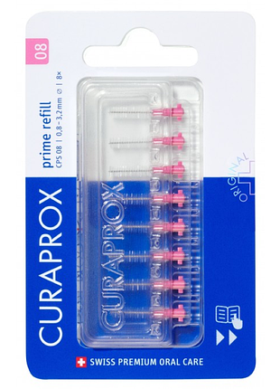 Набор ершиков межзубных curaprox prime refill cps 08 (8 шт)