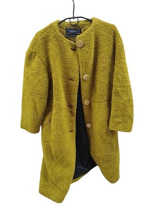 Стильне гірчичне пальто тедді zara basic 3