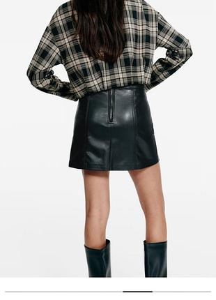 Шкіряна міні спідниця h&m 2