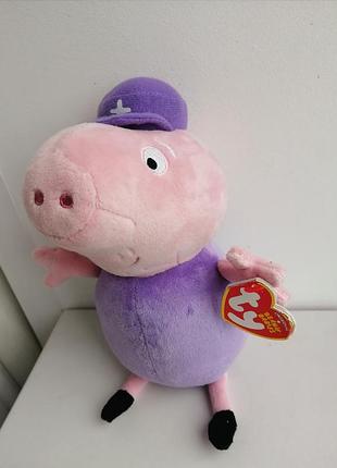 Дідусь свин свинка пеппа ty beanie peppa pig з мультика м'яка іграшка