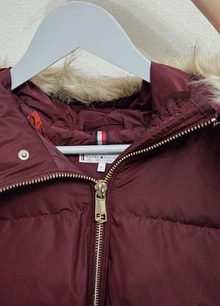 Куртка жіноча tommy hilfiger зимова бордова, розмір s