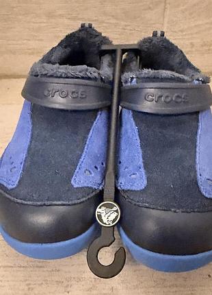 Капці для підлітків crocs сині з утеплювачем розмір 12