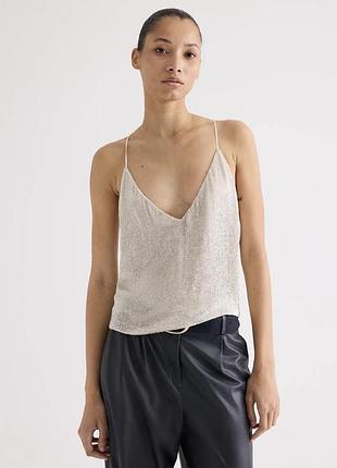 Сріблястий топ zara