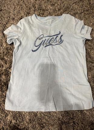 Футболка жіноча guess блакитна, розмір м