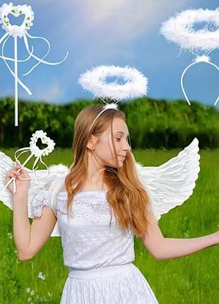 Крылья ангела ангела нимб и волшебная палочка