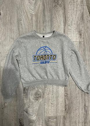 Світшот жіночий сірий з принтом toronto