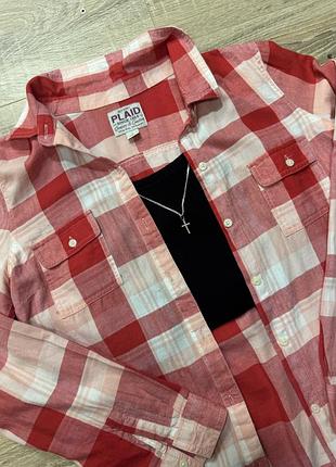 Жіноча сорочка old navy в червону та білу клітинку