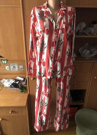 Пижама, комплект, 100% коттон, xl. night store.