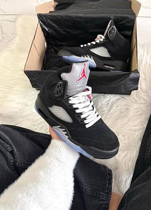 Кроссовки jordan 5 high retro og black metallic reimagined арт 2108
