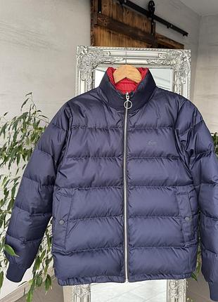 Куртка зимова жіноча двостороння lacoste синя, червона розмір s