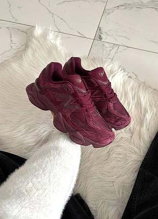 Кроссовки new balance 9060 burgundy арт 4112