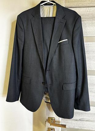 Чоловічий костюм zara man, чорний, розмір 52