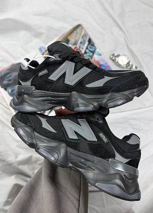 New balance 9060 black grey gore tex термо