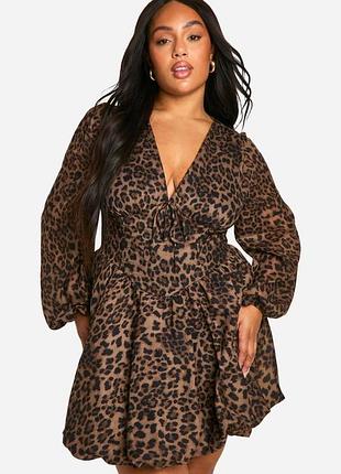 Шифонова леопардова сукня boohoo