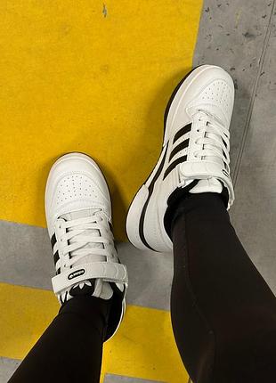 Кроссовки adidas forum low cl white/black 7