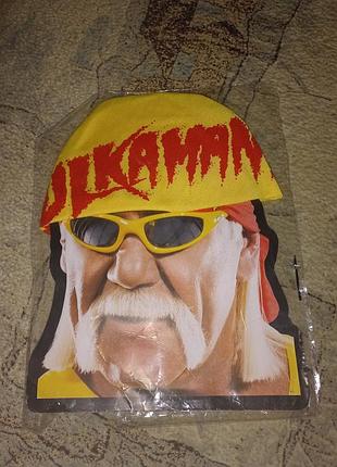 Жёлтая бандана головной убор реслера халк хоган hulk hogan аскессуар для костюма реслера, для хэллоуина, костюмированных вечеринок надпись hulkamania
