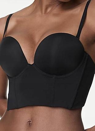 Бюстгальтер корсетний з пуш ап marks&spencer - чорний, 80a, 80с