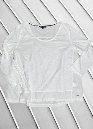 Жіноча блуза tommy hilfiger l xl eu40 eu42 uk12 uk14 ua46 ua48 біла бавовняна вільна сорочка лонгслів з довгим рукавом базова