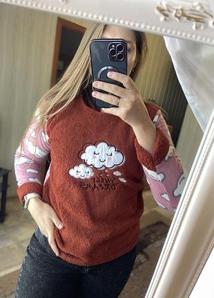 Тепла флісова кофтина для дому, розмір l