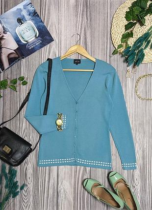 Бирюзовый тонкий кардиган из вискозы voi #5058