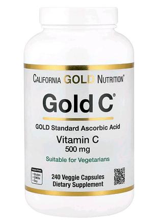 California gold nutrition, gold&nbsp;c, витамин&nbsp;с, 500&nbsp;мг, 240&nbsp;растительных капсул