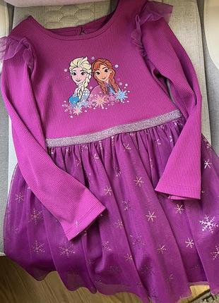 Сукня для дівчинки frozen фіолетова з довгим рукавом
