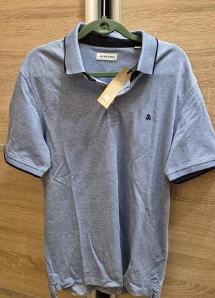 Поло чоловіче jack&jones блакитне, розмір l