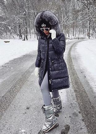 ▪️жіночий чорний графітовий довгий пуховик moncler монклер зимовий зима натуральний пух перо женский черный графитовый длинный зимний пуховик пальто