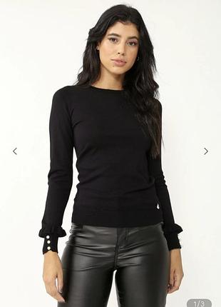 Zara джемпер з перлинами на рукавах
