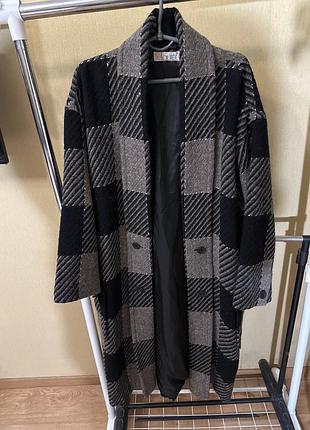 Винтажное шерстяное пальто-кардиган laurèl (escada) оверсайз, l