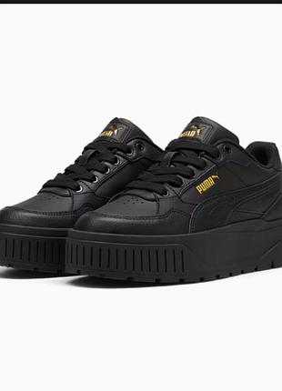 Кожаные кроссовки puma cali black gold оригинал (размер 38.5 / 24.5 см)
