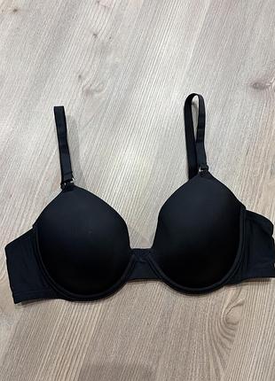 Чорний класичний гладенький бюстгальтер primark