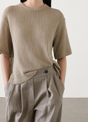 🖤елегантний трикотажний топ-футболка massimo dutti🖤