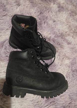 Чоботи для хлопчика timberland чорні шкіряні