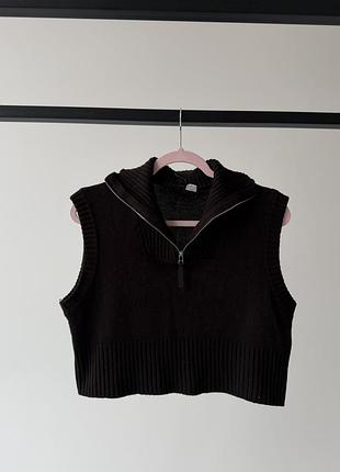 Жіноча жилетка h&m коричнева, розмір s-m