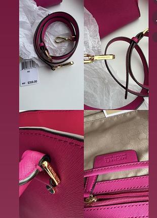 Michael kors medium top zip satchel у кольорі raspberry 9