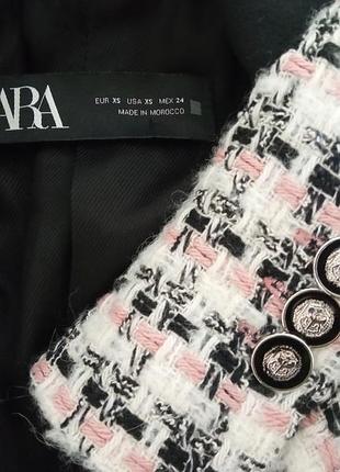 Твидовый пиджак zara 7