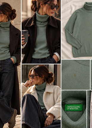 Тонкий вовняний гольф united colors of benetton, 100% virgin wool,