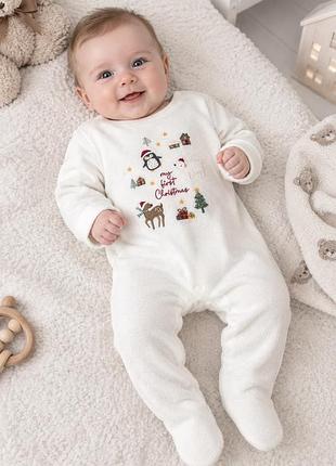 Новорічний велюровий чоловічок 3-6 міс. my first christmas