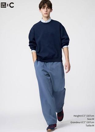 Спортивні штани uniqlo:c блакитні sweat wide trousers