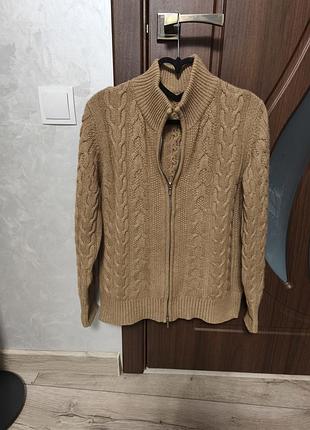 ​шерстяна кофта/кардиган william lockie на блискавці (100% camelhair / верблюжа вовна), made in scotland