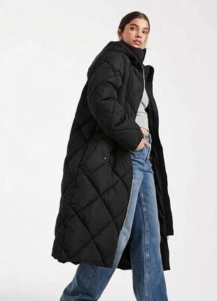 Пальто оверсайз asos стеганое непромокаемое утепленное р. 16 (l)