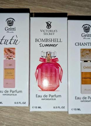 Пробники парфумів gritti tutu, gritti chantilly та victoria's secret bombshell summer, 3 x 15 мл, для жінок