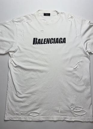 Чоловіча футболка balenciaga біла з логотипом