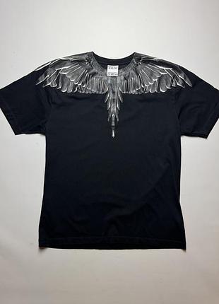 Футболка чоловіча marcelo burlon з принтом крил, чорна