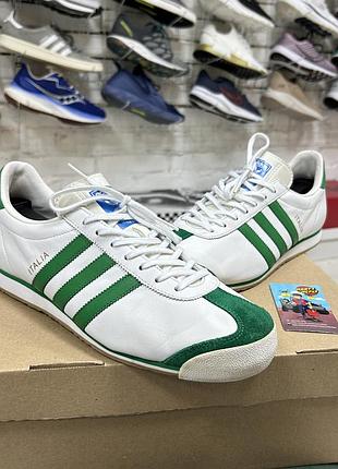 Чоловічі кросівки adidas italia 60s оригінал шкіряні білі зелені класичні стильні вінтажні трендові ретро італійські бу 42.5-43 р повсякденні легкі